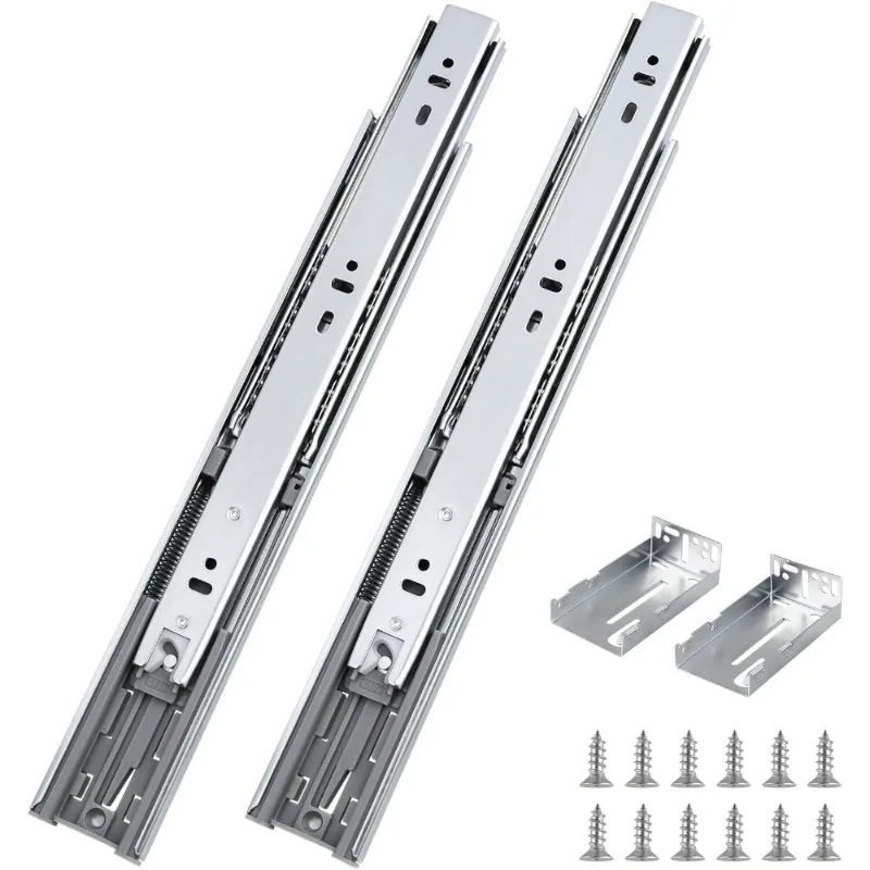 

Heavy Duty 10 Pairs 22 Inch Rear Side Mount Drawer Slides Ball Bearing Soft Close Full Extension Dresser Drawer Runners with