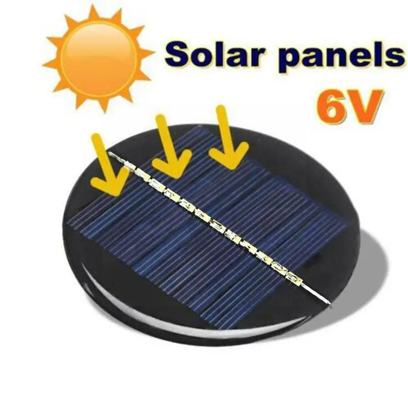 1pcs Polykristallines Silizium 6v Solar Rundklebebrett Panel Battery Durchmesser Charger 80mm Diy Mini Solar System Solar X5N6