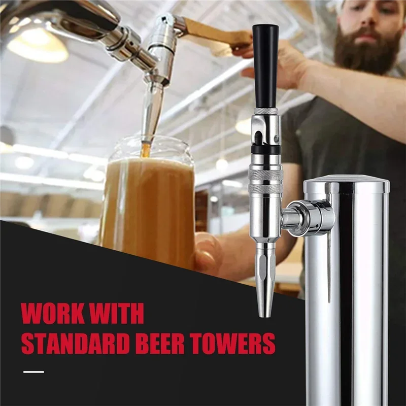 Stout Beer Coffee Faucet All 304 Stainless Steel Nitrogen Coffee Faucet Homebrew Nitrogen Beer Keg Tap For Kegerator