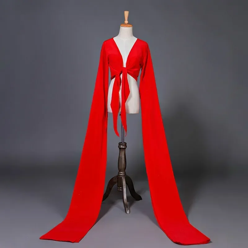 다색 Hanfu 워터 슬리브 성인 어린이를위한 클래식 베이징 오페라 티베트어 댄스 연주 연습 Yangko Clothes