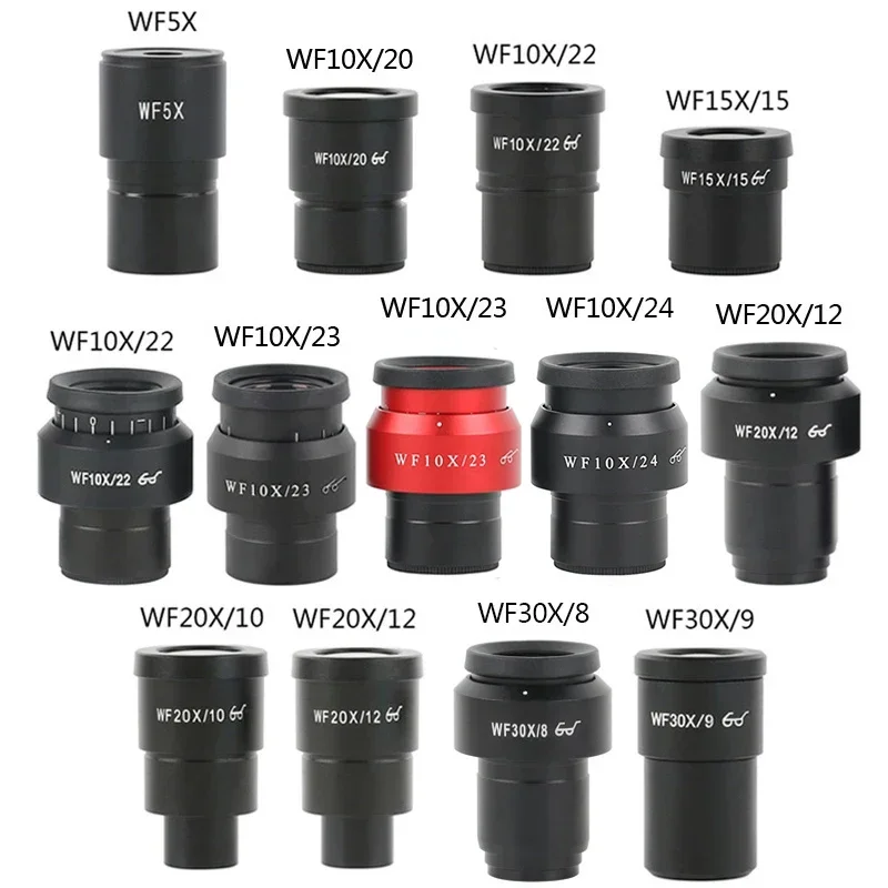 2PCS WF5X WF10X WF15X WF20X WF30X Oculare ad ampio campo per microscopio stereo trinoculare binoculare 30MM Interfaccia di installazione