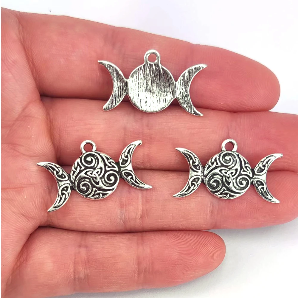 5pcs celtics trinity witchy moon mysterious power spirit jewelry pendant charm for DIY women Accessories