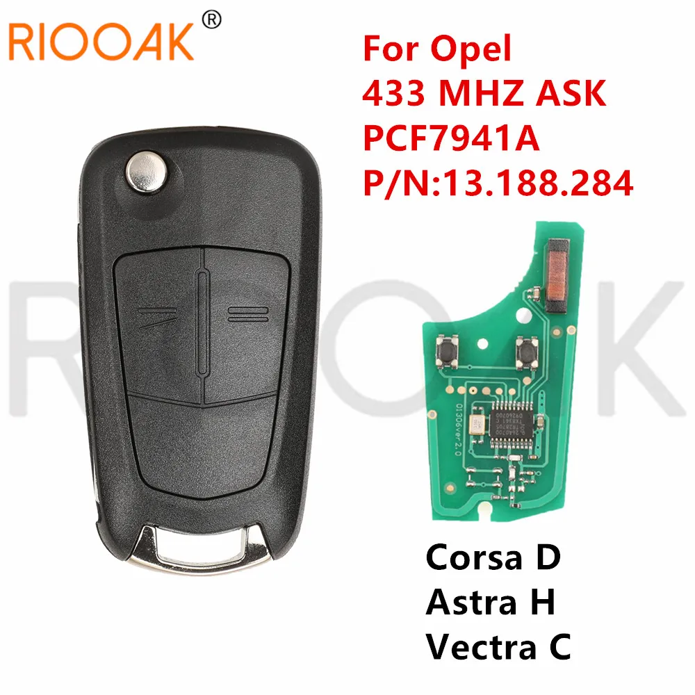 Para Opel Vauxhall Corsa D G4 Astra H Vectra C 736-743-A llave de coche con tapa remota PCF7941A Chip 433MHz