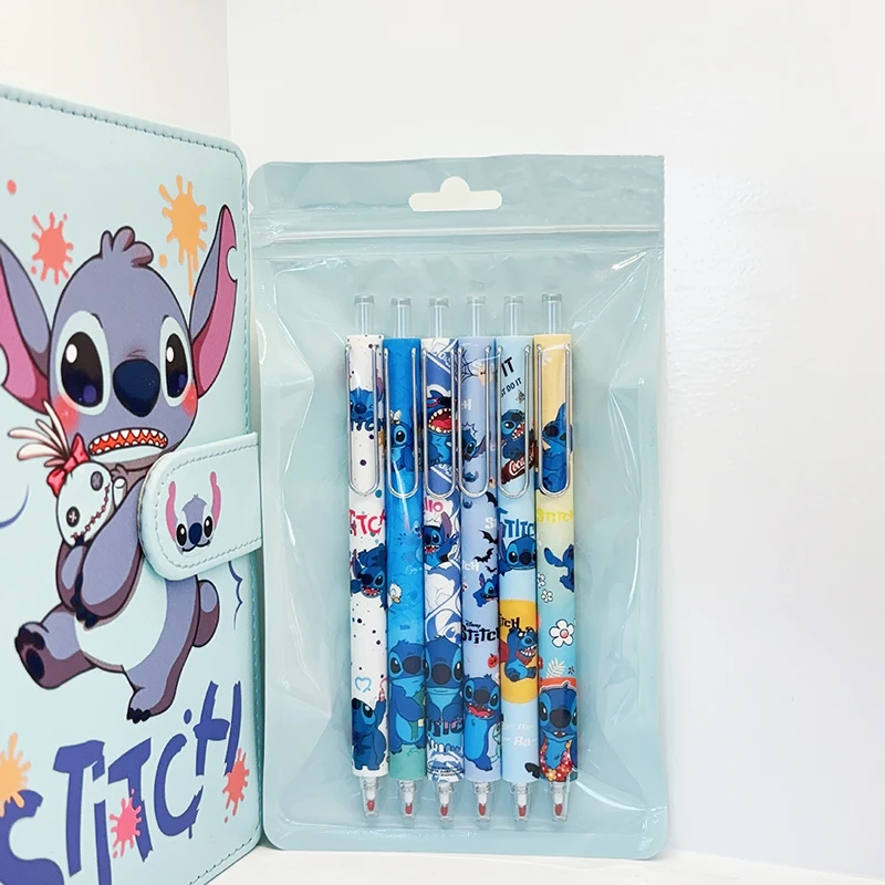 

6/18pcs Disney Cute Stitch Neutral Pen Student Writing Ball Point Pen Signature Pen Office School Supplies Stationery Wholesale