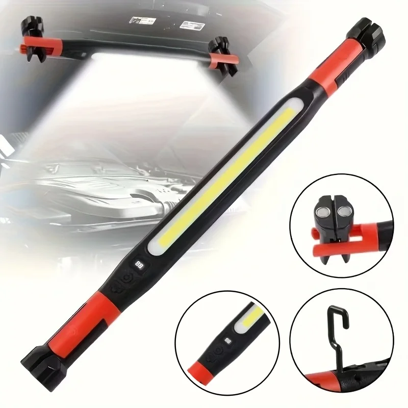 

Водонепроницаемый магнитный рабочий фонарь IPX4, перезаряжаемый, 2000 мАч, с крючками и магнитным основанием для ремонта автомобилей и аварийных ситуаций