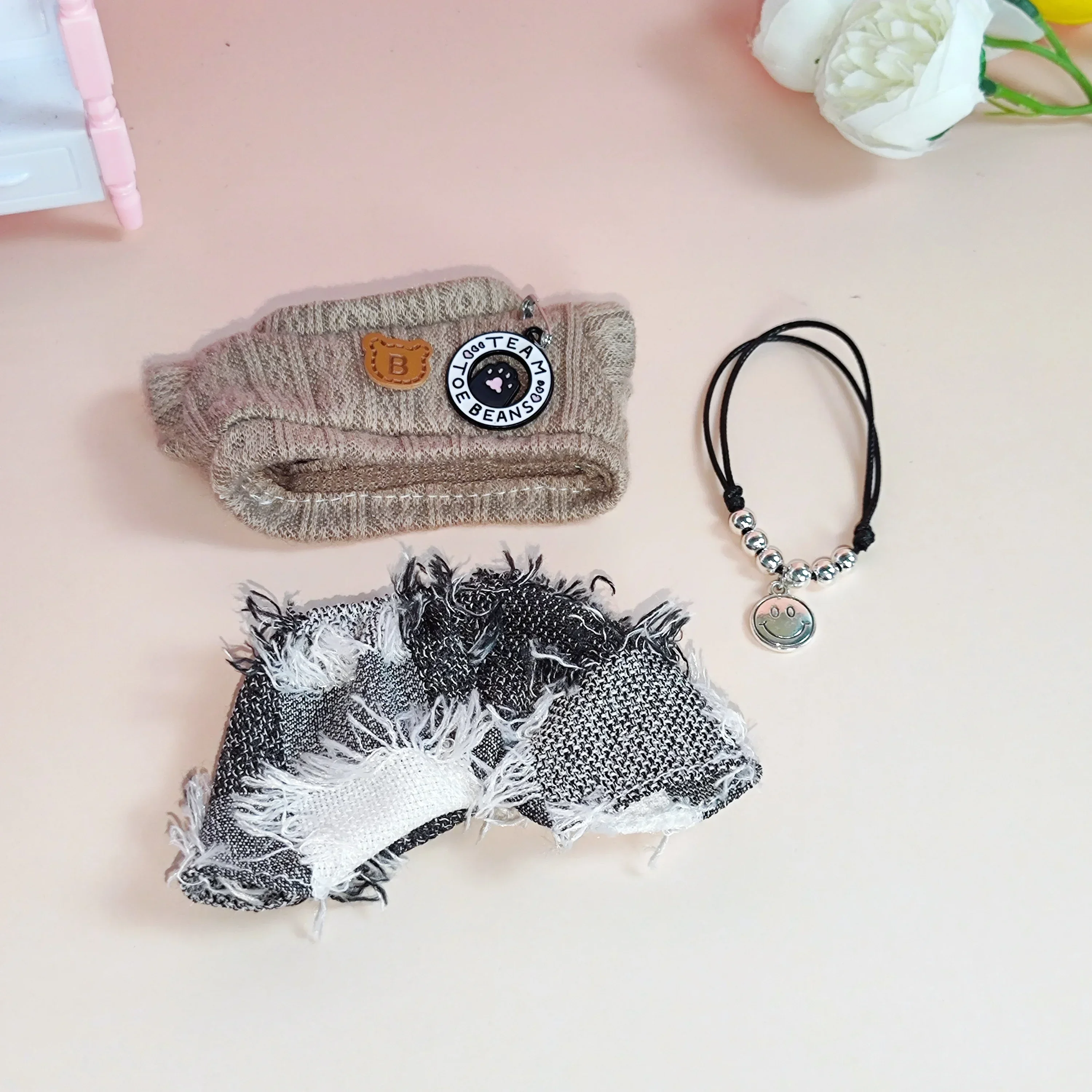 

For 17cm Labubu Doll clothes Street Trend Style Set Labubu V1V2 Mini DIY doll outfit fashion boy clothing shoes accessories