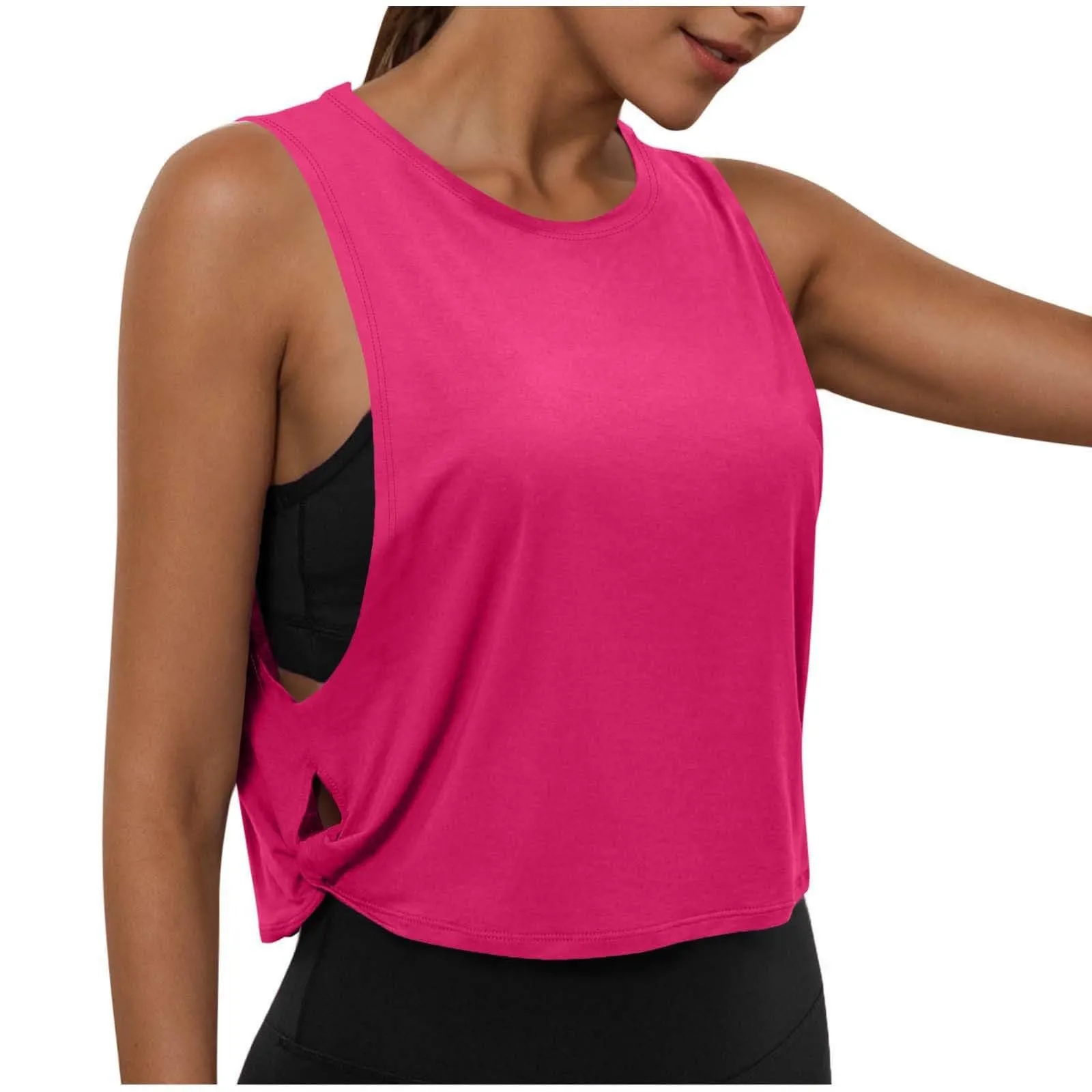 

Women'S Fashion Round Neck Yoga Wear Sleeveless Athletic Vest Casual Top Ropa De Mujer Woman Clothes Top Mujer Summer Tops