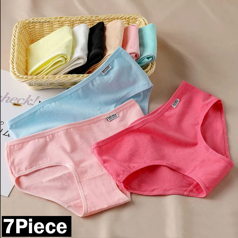 7Pcs/Lot Cotton Panties for Women Plus Size Underwear Comfortable Briefs Girls Female Underpants  Lingeries Intimates M-4XL