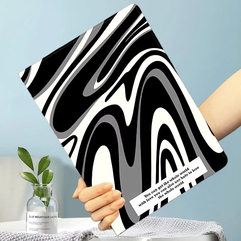 

With Pencil Holder Funda for Ipad 5th 6th Generation IPad Air 5 4 10.9 Cases IPad 10.2 8th 9th Gen 2020 Pro 11 Wave Curve Cover