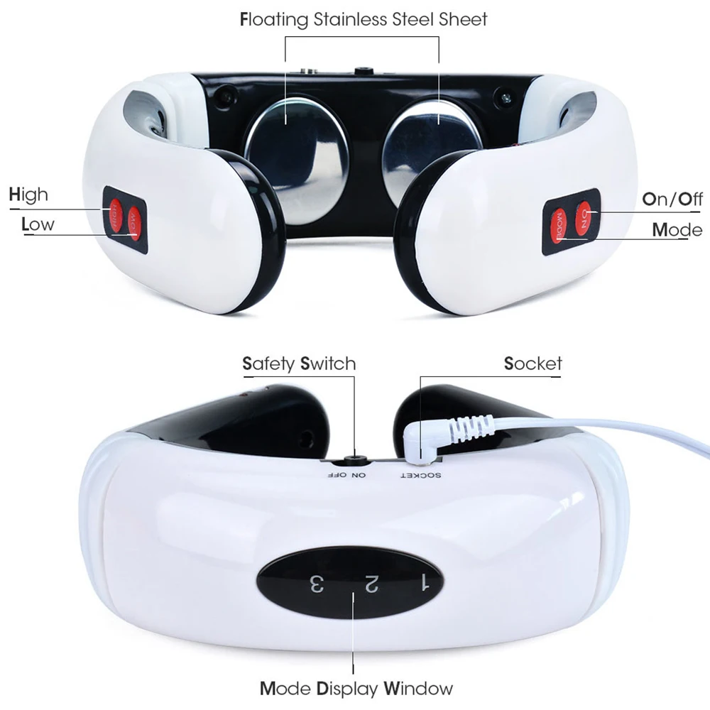 Smart Portable Mini Electric Wireless Neck Massager Infrared Heating Physiotherapy Finger Press Neck Massager