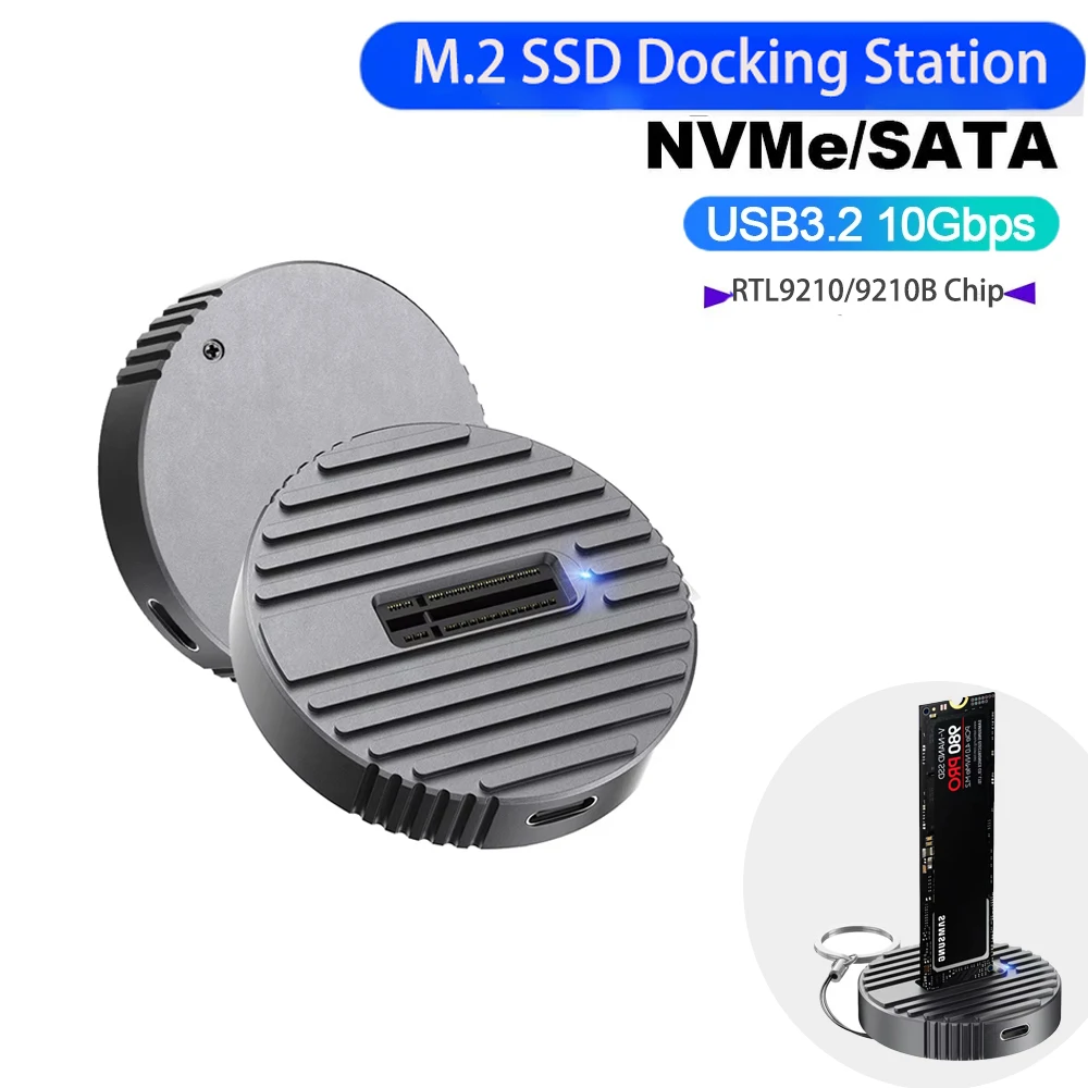 

M.2 NVME SATA SSD Docking Station Base External SSD Hard Disk Drive Enclosure 10Gbps Reading Writing Speed SSD Case USB Adapter