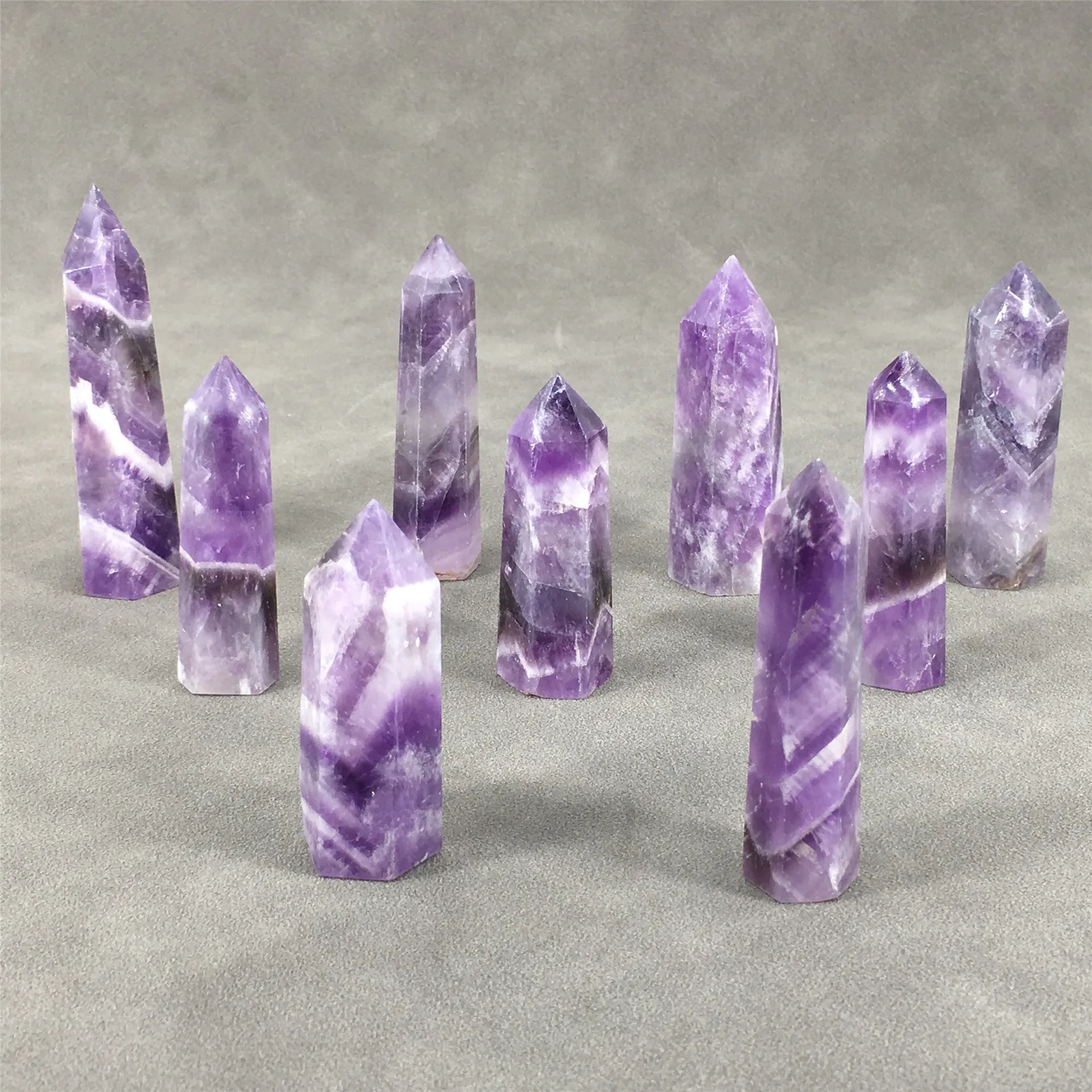 

Natural crystal carving, dreamy amethyst pillar collection, handicraft gifts, small ornaments