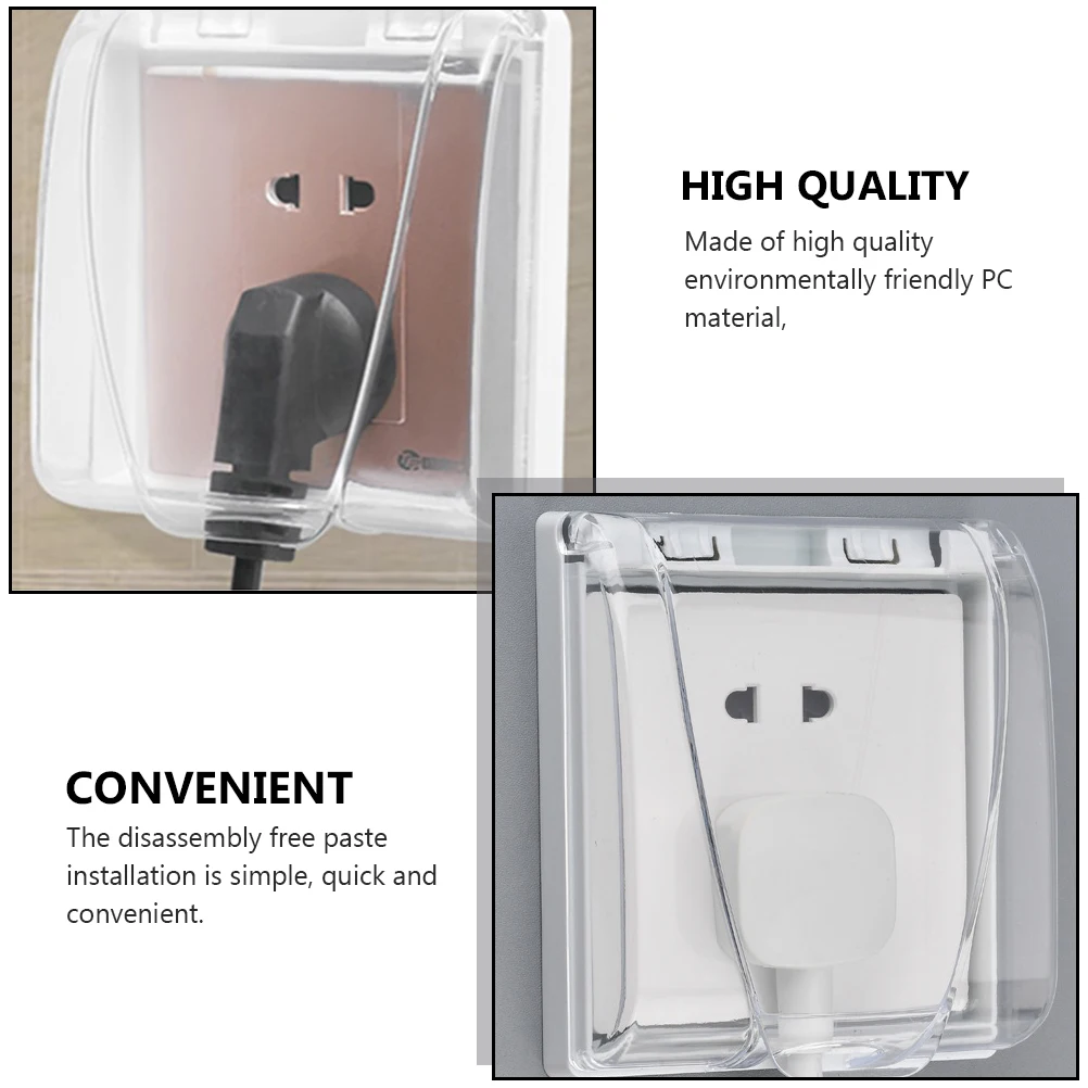 

4pcs Waterproof 86 Type Outlet Splash-Proof Switch Protector Durable Plug Cover Panel For Bathroom Living Room Balcony Household