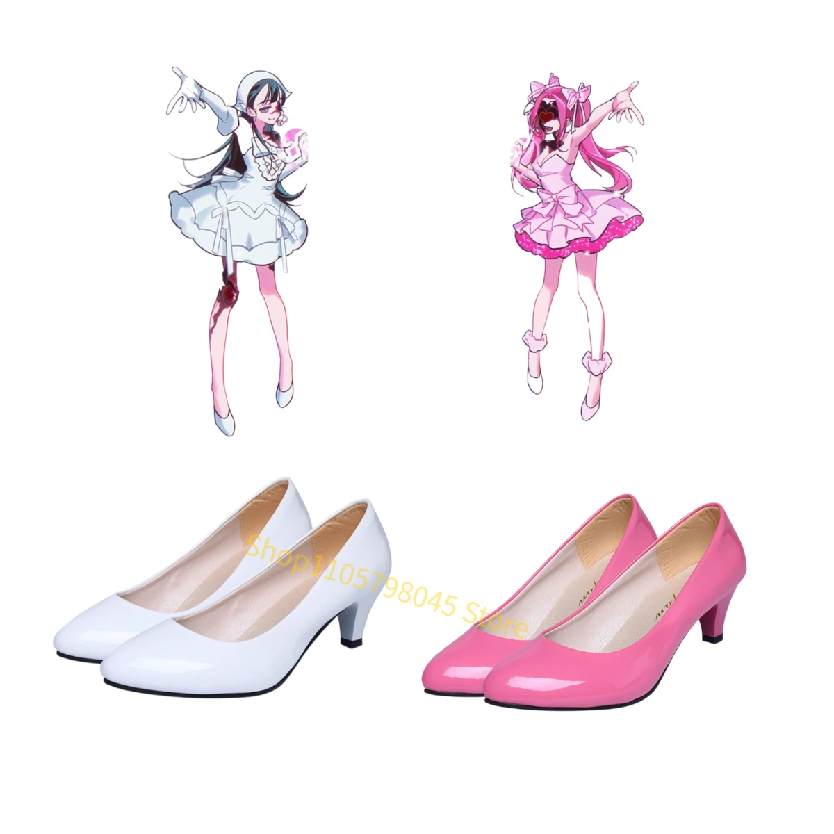 Sua Mizi Cosplay Costume Alien Stage Pink White Leather Shoes Uniform Halloween Accessory