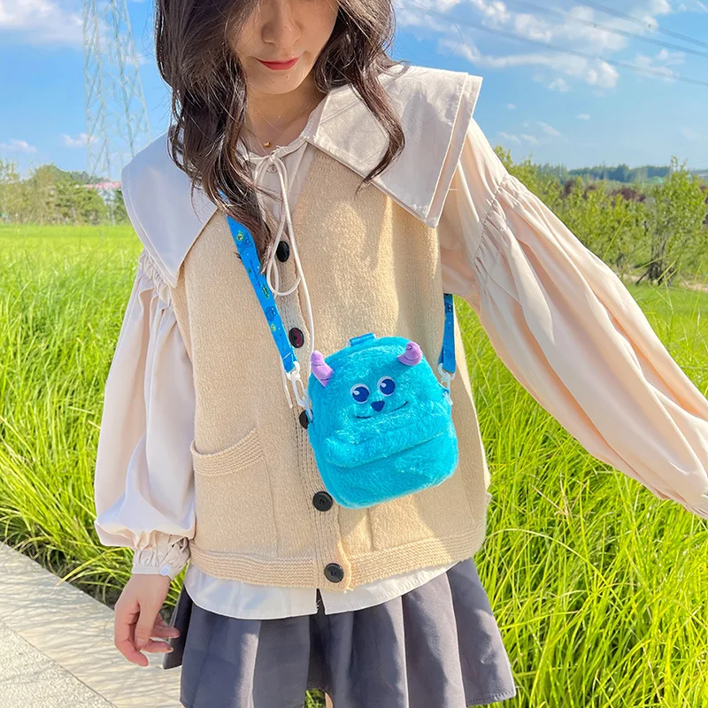 New Disney Shoulder Bags Anime Plush Bags Kawaii Handbags Cartoon Lotso Sulley Sullivan Crossbody Bags Storage Pouch Girls Gifts