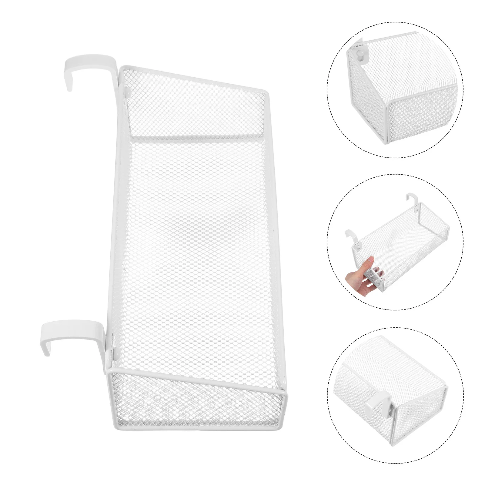 

Multifunctional Bedside Hanging Basket Metal Mounted Storage Organizer Iron Bins Dormitory Office Bathroom Wall Shelf