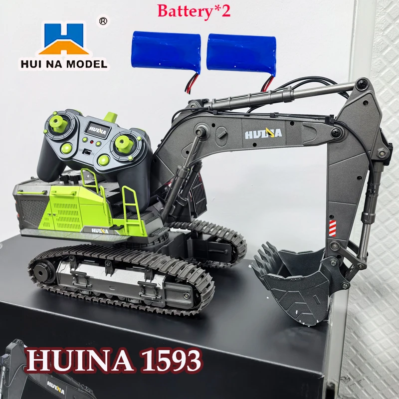 Huina 1593 Rc Excavator Remote Control Car 1/14 22Ch Engineering Vehicles Crawler Alloy Tractor Loader Radio Controlled Trucks