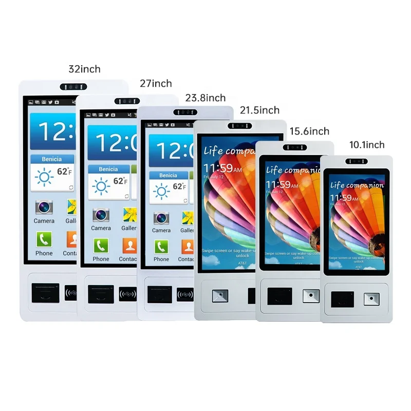 IPS Screen 10 15 21.5 23.8 27 32 Inch All In One Pc Self-service Kiosque NFC POS Payment Terminal Kiosk For Check-out