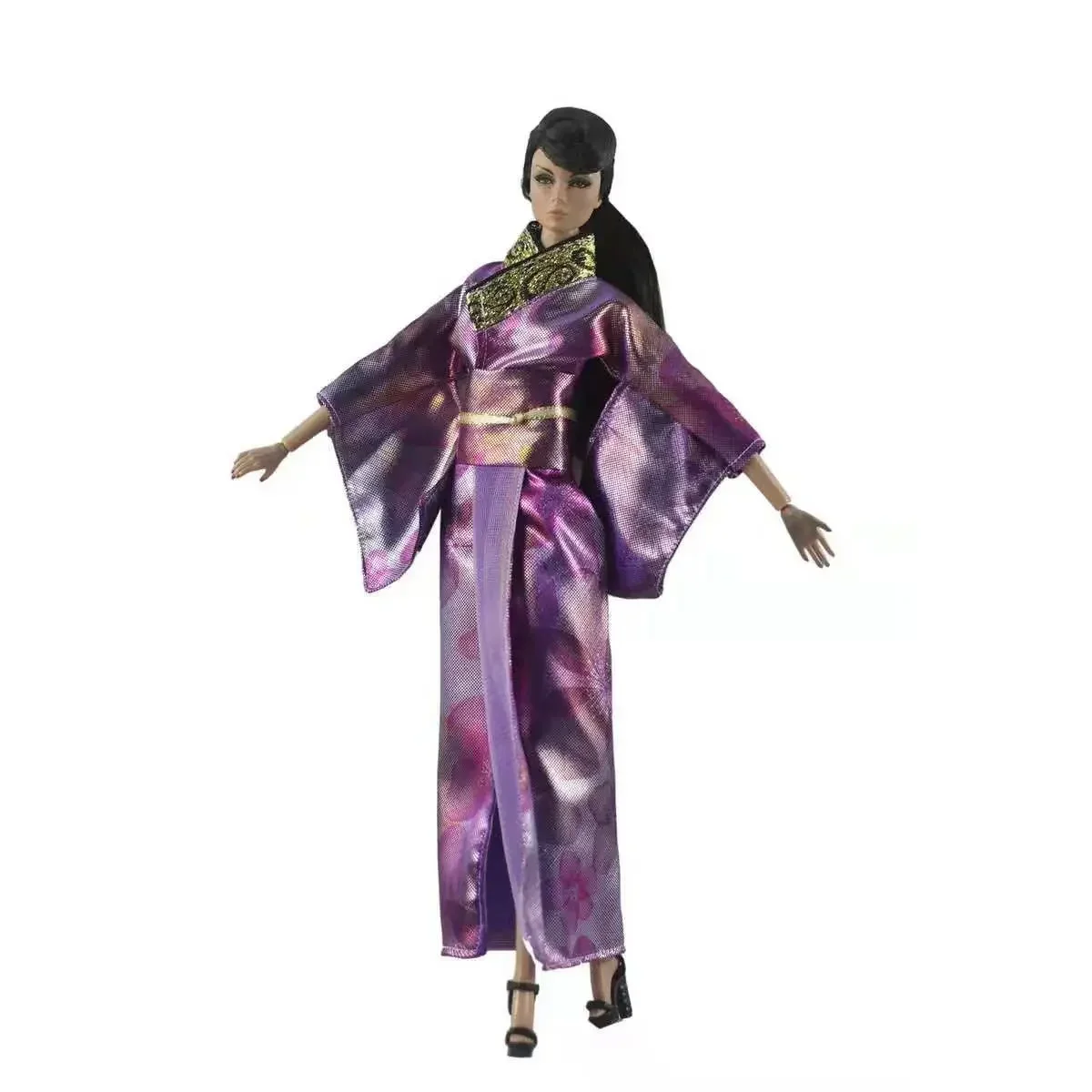 Cosplay 1/6 BJD Accessories Japanese Robe Traditional Kimono Dress For Barbie Doll Clothes Long Yukata Costume Dollhouse DIY Toy