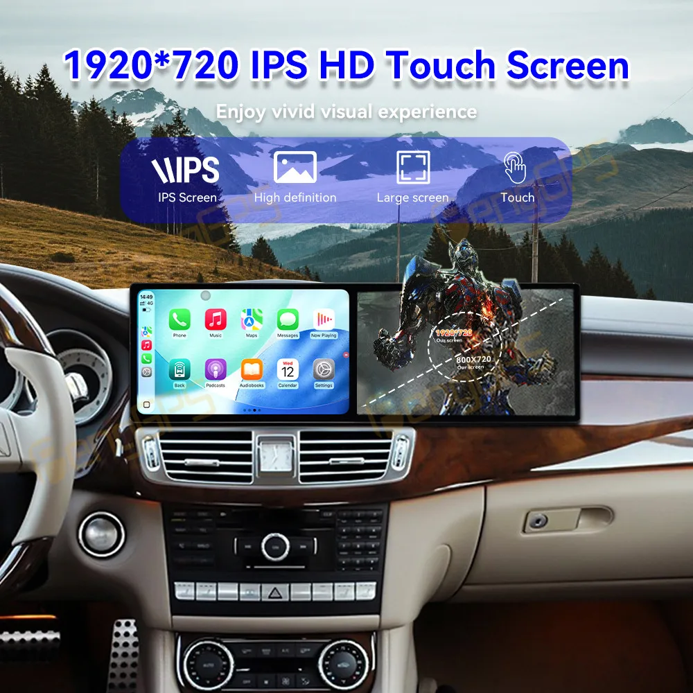 Update 9.1 Inch Dual Screen Android 15 Car Radio For Mercedes-Benz CLS (W218) 2012-2015 Carplay GPS Navi Multimedia Player view 6