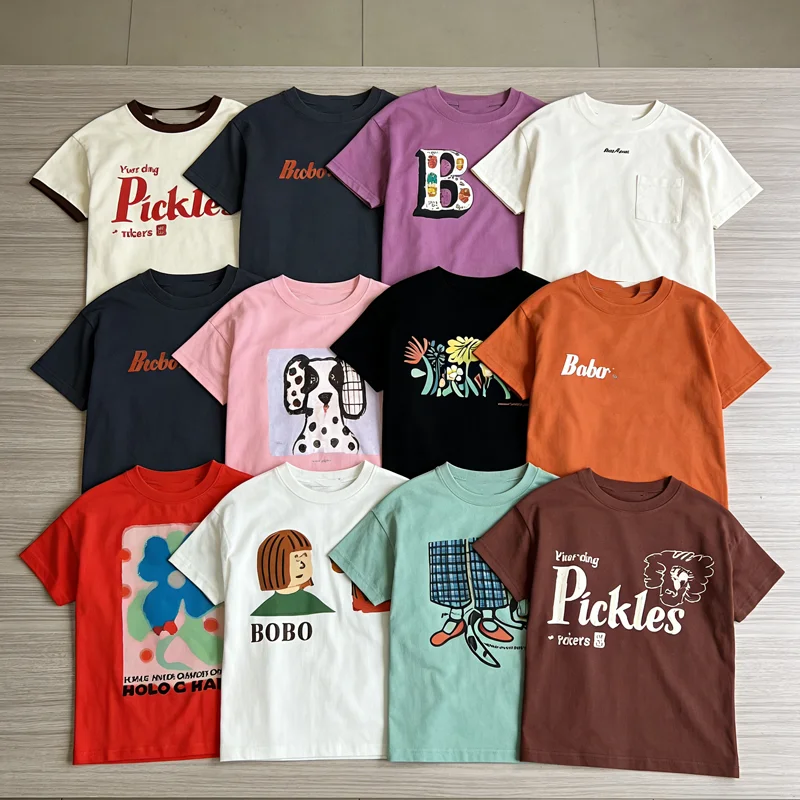 

Partial Spot 2026 BC NEW Spring Summer Baby Girls Cartoon Sets Print Kids Sets T-shirt Boys Children T-shirt Kids Stripe Vest