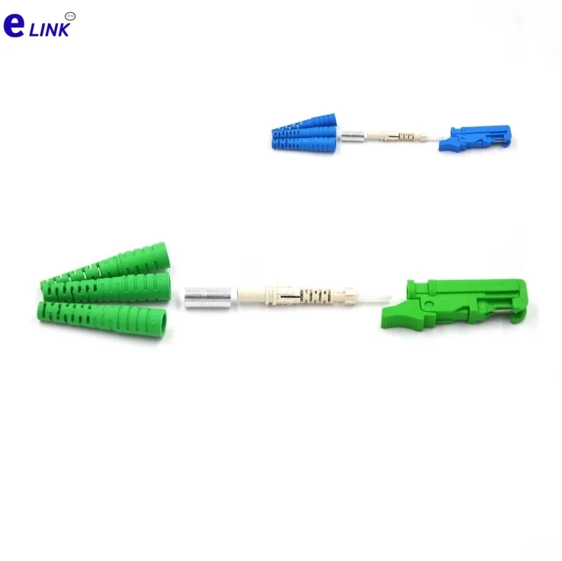 E2000 fiber connector kit 10pcs with ferrule UPC APC made in China ftth accessories with metal shutter factory ELINK