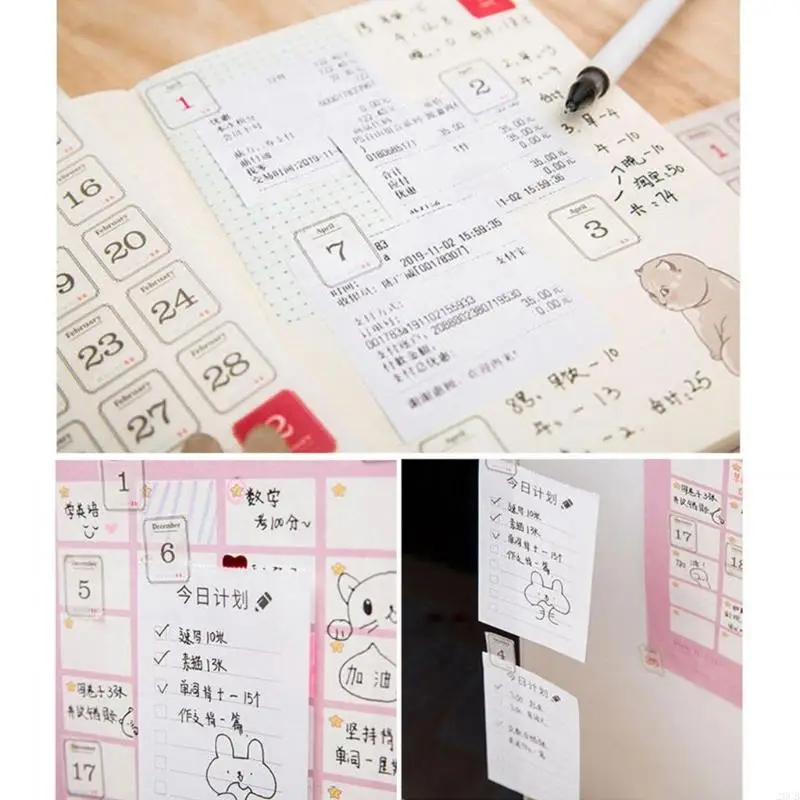 20CB 12 Sheets Calendar Sticker Scrapbook Accessories Sticker 365 Days Sticker Number Sticker for Photo Album Notebook