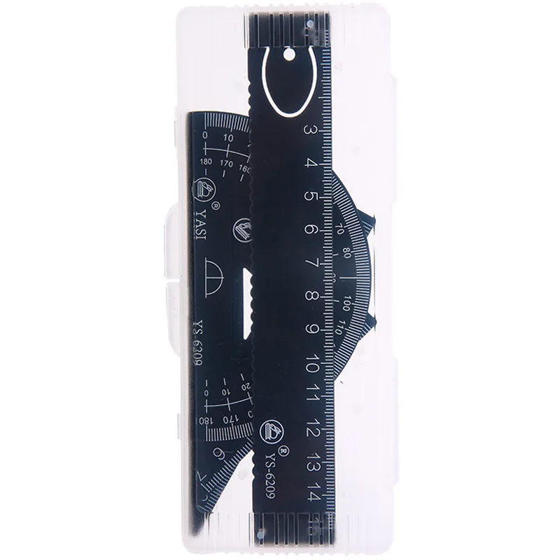 Alumínio Alloy Angle Ruler, Alumínio Alloy Transferidor, Triângulo Régua, Multifuncional Medição Ferramentas Set, Square Goniometer, 4 em 1