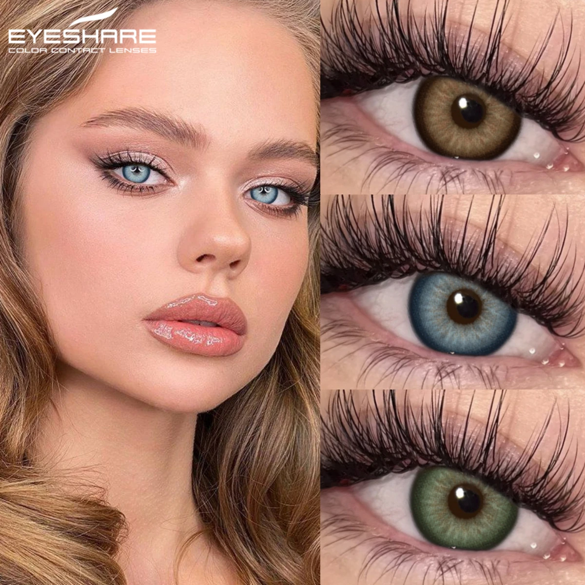 EYESHARE 2 uds lentes de contacto de ojos de colores Lentes de Contacto azules pupilentes marrones naturales lentes de ojos grises verdes hermosas pupilas