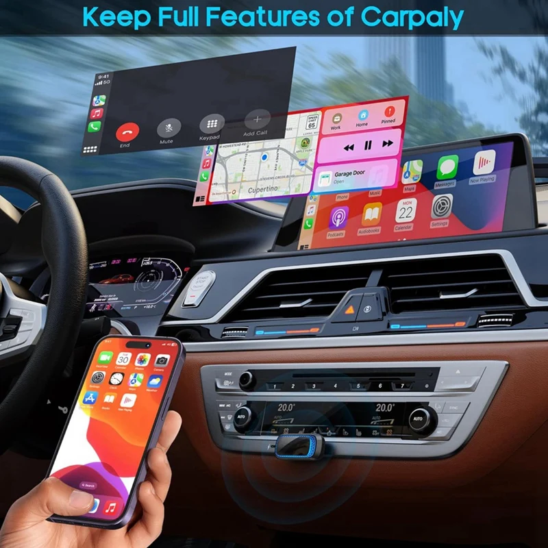 Wireless Carplay Adapter Mini USB Carplay Dongle For Apple Bluetooth Car Play Box For Iphone 6 Above, Fit Cars From 2017