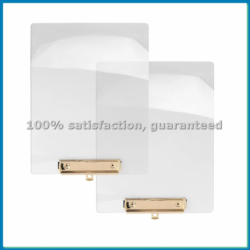 

Набор из 2 прозрачных акриловых планшетов с золотистым зажимом, размер 8,8x12,2 дюйма (формат A4), школьные и офисные принадлежности - FABY