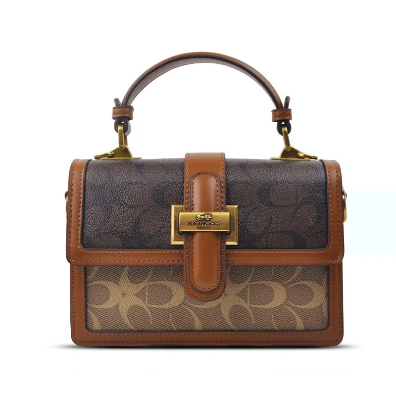 New Simple and Fashionable Handheld Women's Bag 2023 New Vintage Carriage Small Square Bag High Sense Crossbody Bag