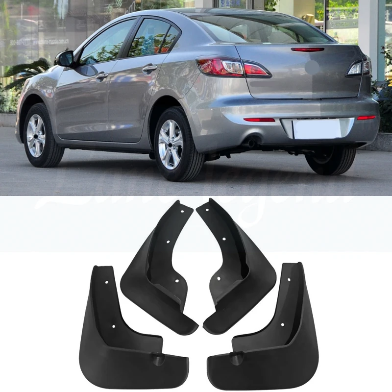 4Pcs Molded Car Mud Flaps For Mazda 3 BL Axela Sedan 2009-2013 Splash Guards Mud Flap Mudguards Protector Cover 2010 2011 2012