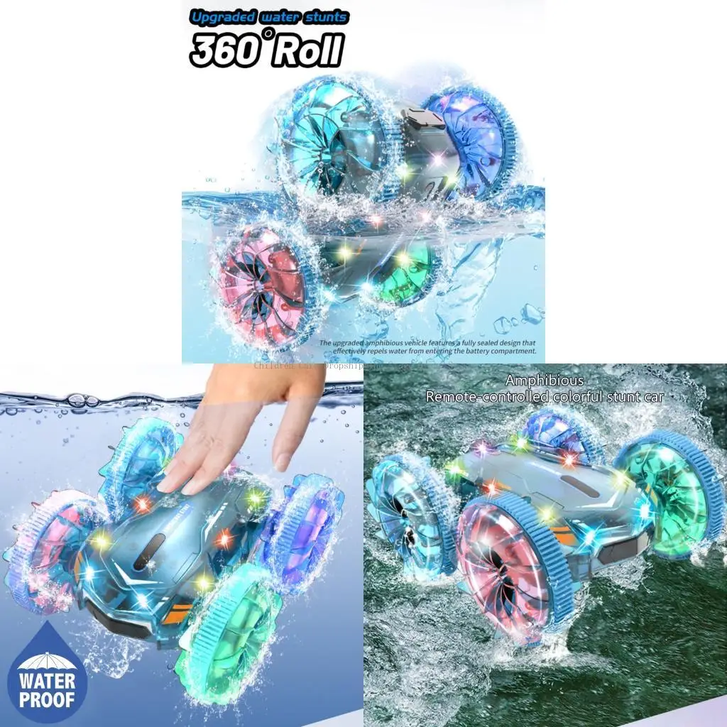 

All Terrain Amphibian Car High Speed 360 Stunts Bright Nighttime Lights