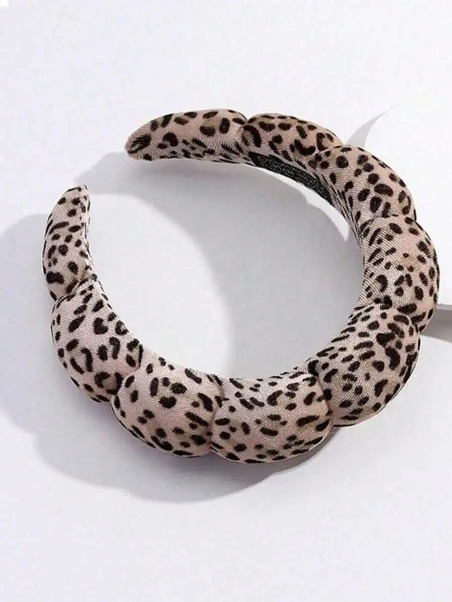 

Leopard Print Headband For Women Hair Hoop Stylish Makeup Spa Party Accessory