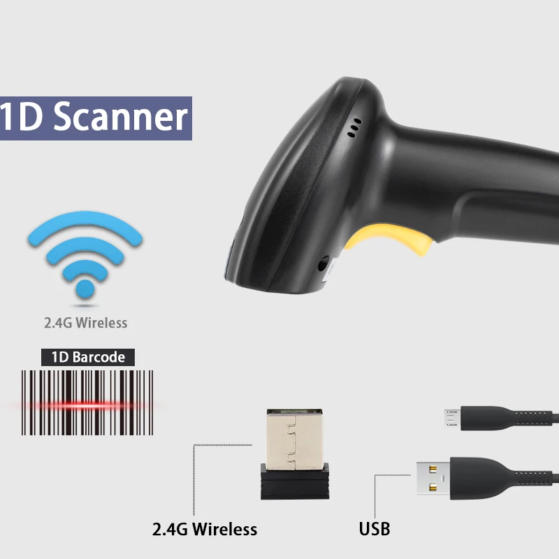 2D Wired Handheld Barcode Scanner for POS PC Fast Read 1D Laser 2D Qr Code Scanner