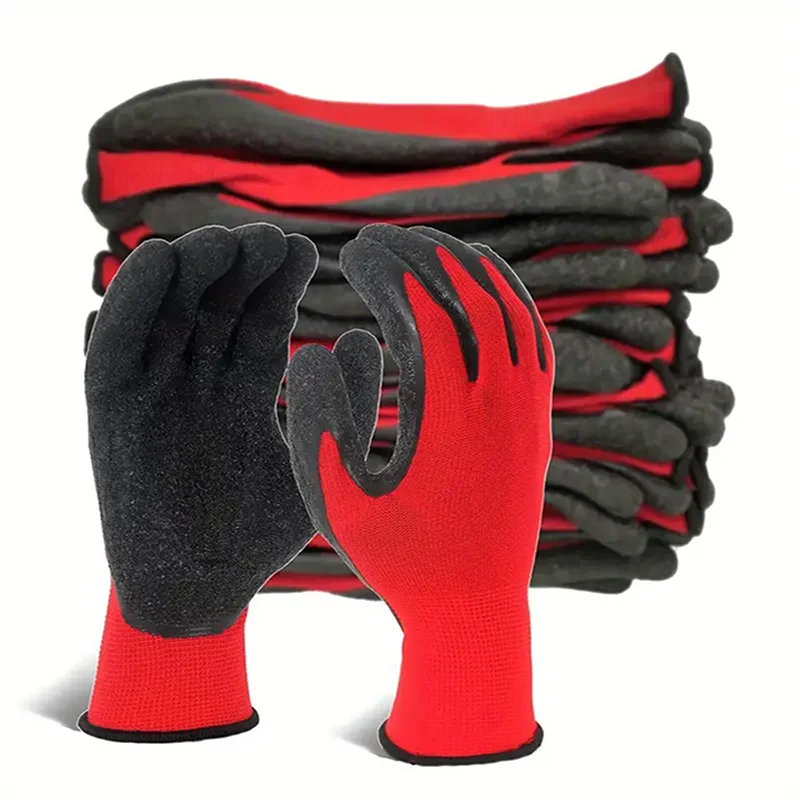 

20 pcs/10 pairs of protective work gloves (men's construction women's) garden nylon gloves wear-resistant non-slip work gloves