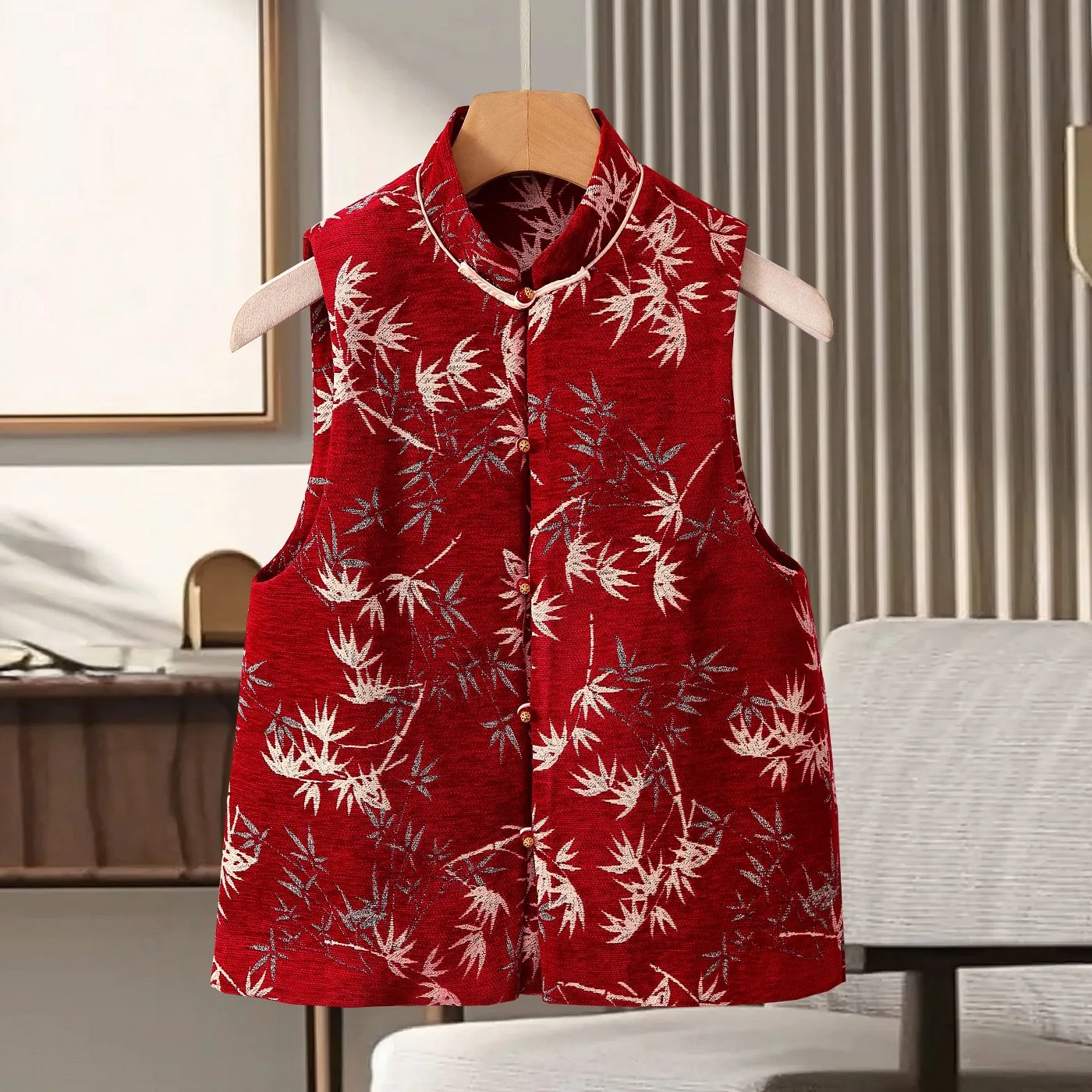 

Spring Festival New Year Chinese Clothing Red Waistcoat