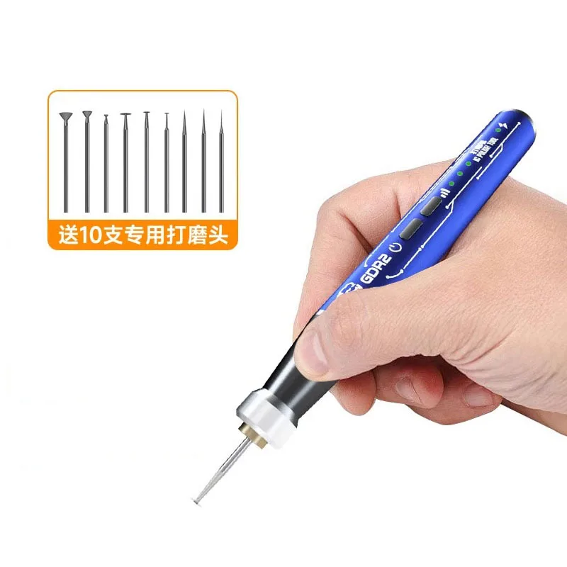 Mechanic GDR2 New polish tool Engraving Machine Mini Electric Polishing Pen DIY Jade Carving Pen Polishing Mobile Phone IC Chip