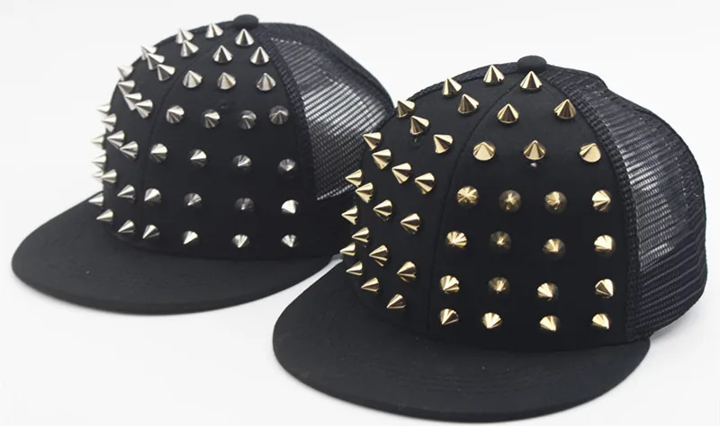 Nieten-Flachmütze für Männer und Frauen, Punkrock, Hip-Hop-Bolzen-Baseballmützen, männlich, weiblich, Jugend, Teenager, Jungen, Mädchen – Detail 5