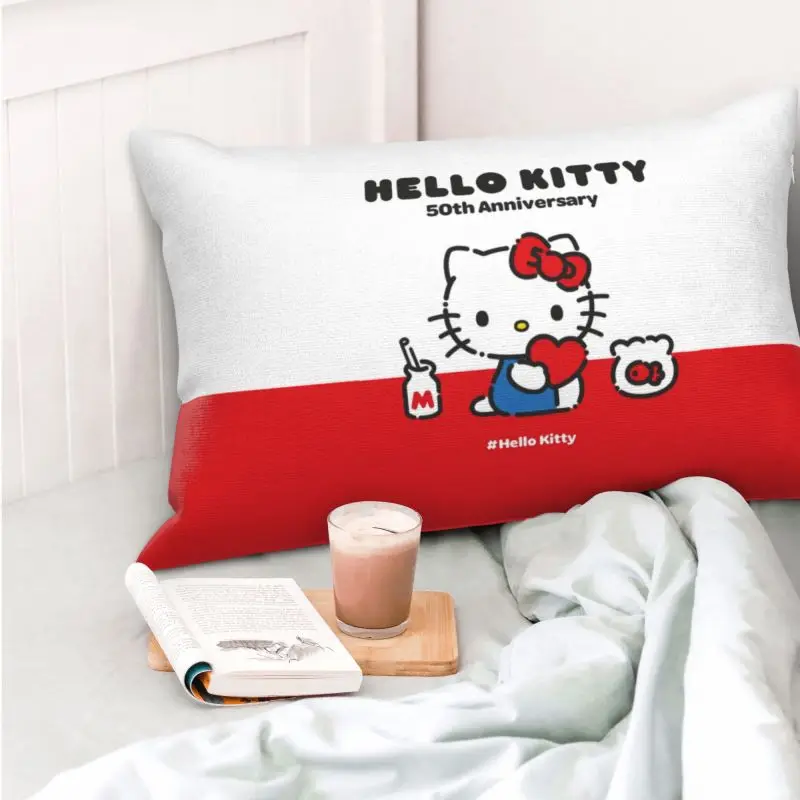 Federa rettangolare personalizzata Hello Kitty Anime 50th Anniversary