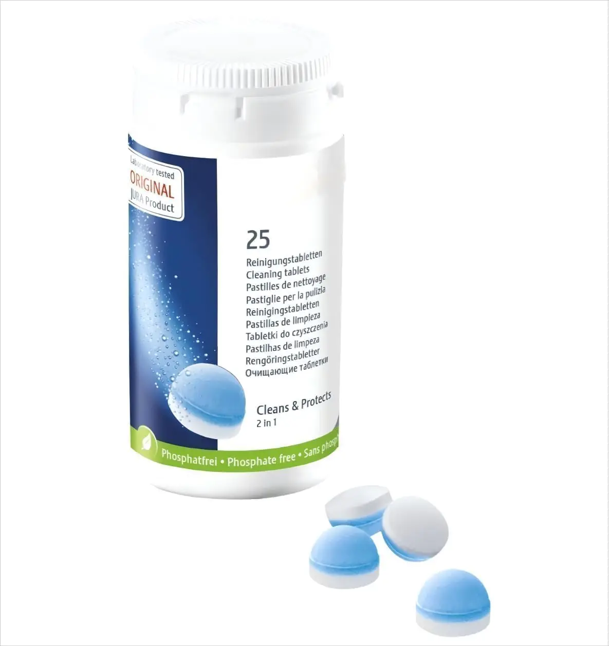 Jura 2-Phase Cleaning Tablets for Fully Automatic Coffee Machines, 25 Count