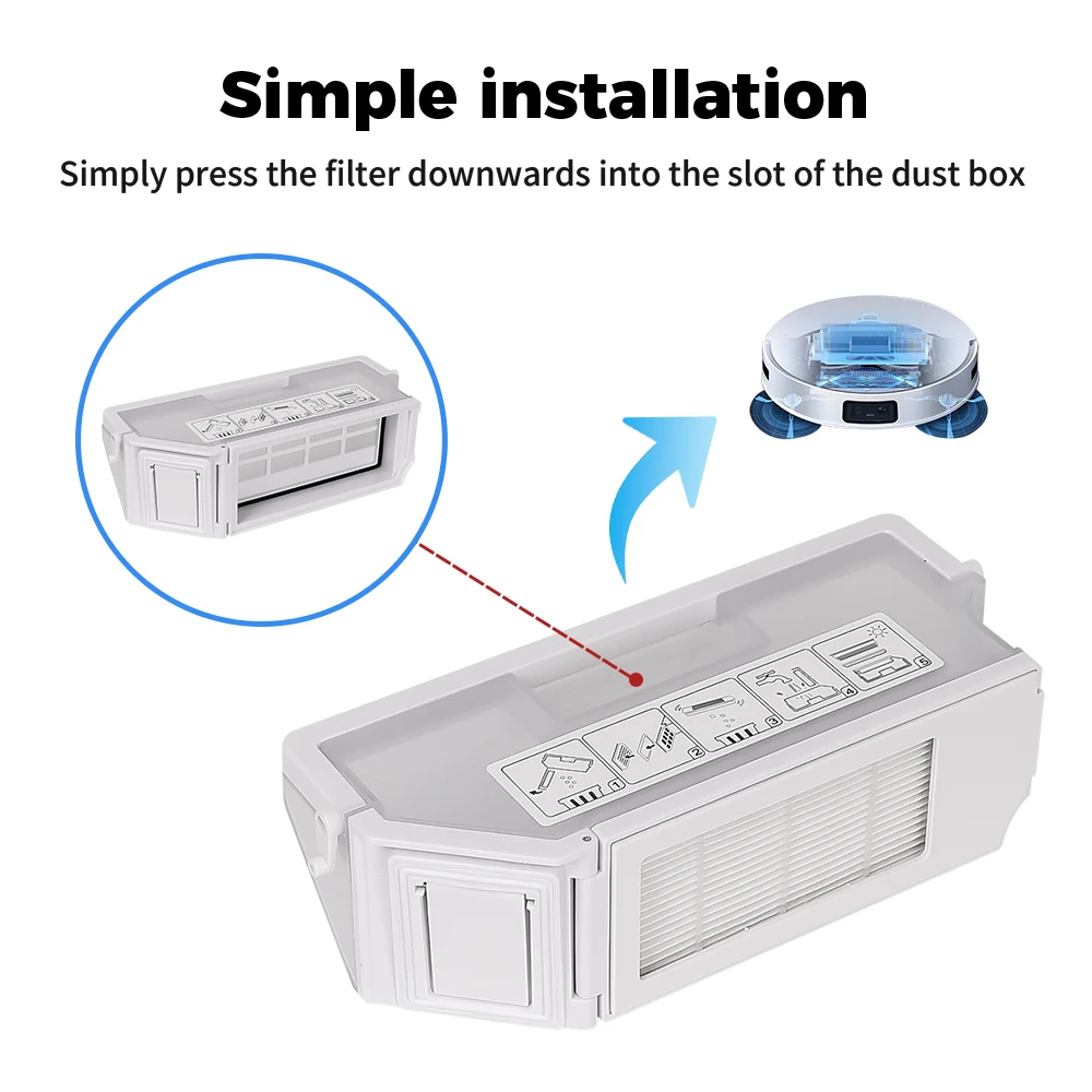 Für Ecovacs Deebot X1 OMNI/TURBO, T10 OMNI/TURBO/X1S PRO Staubbox, Hauptseitenbürste, Hepa-Filter, Mopp Lappen Staubbeutel Mopptücher Teile – Detail 37