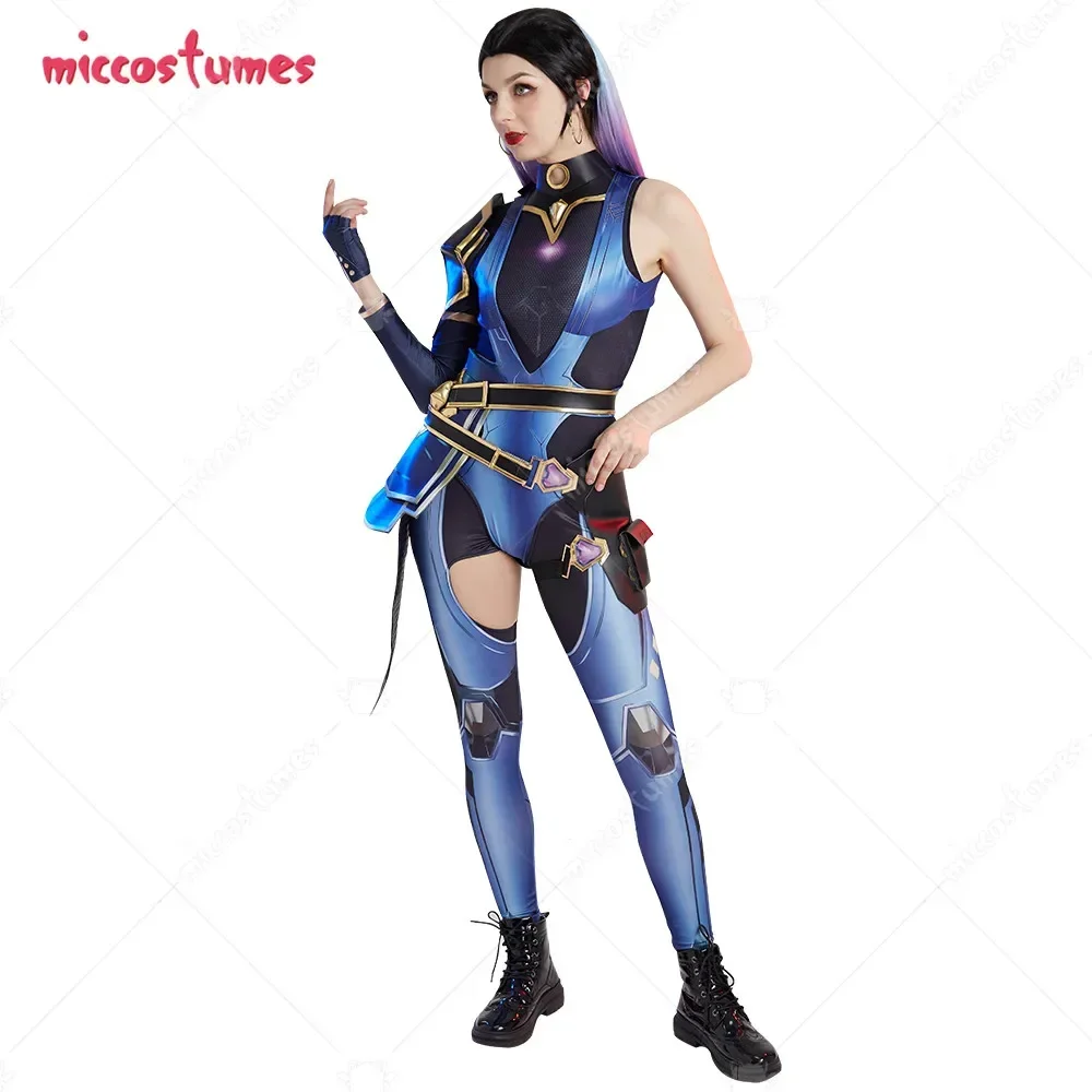 Miccostumes Women Reyna Bodysuit Cosplay Costume with Pants and Earrings for Women Halloween Cosplay Costume