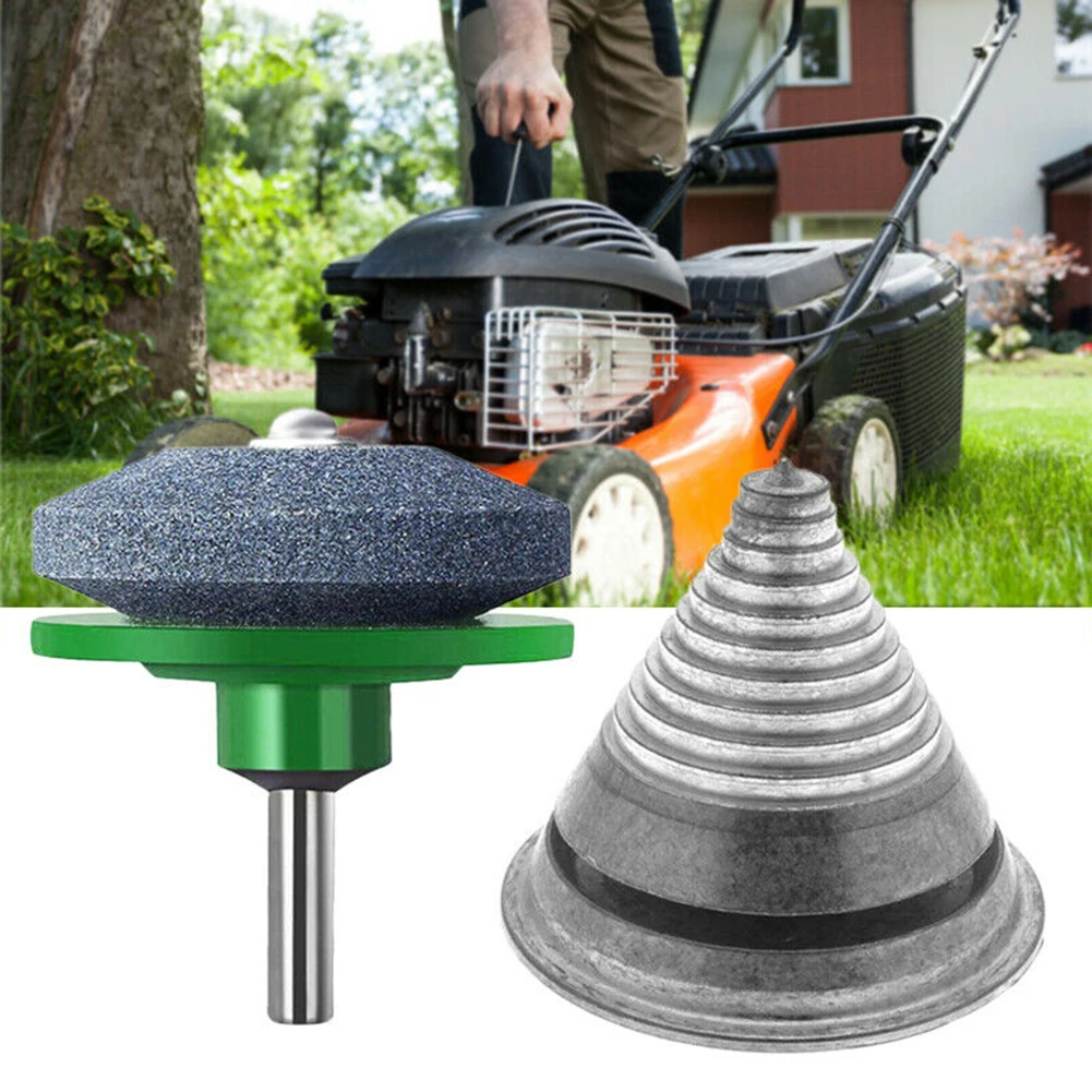 Rotary Drill Lawn Mower Blade Grinder Garden Yard Sharpener Balancer Tool Universal Grinding Rotary Drill Cuts Random Color