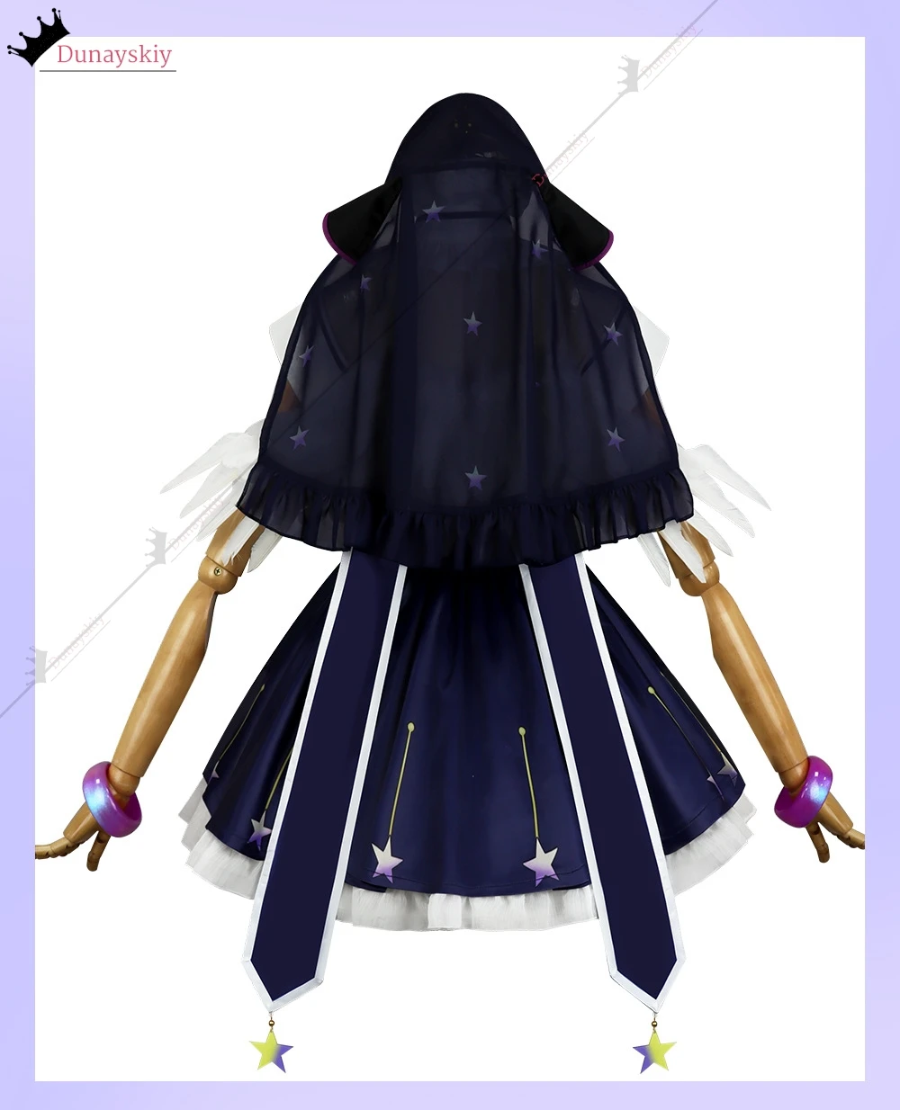 YiNuo*/Cosplay Fuji Miyako Long Dress Costume Jirai Kei Thunder Mine Ribbon Bow Strap Skirt Lolita DIY Halloween Disguise DECORA view 5