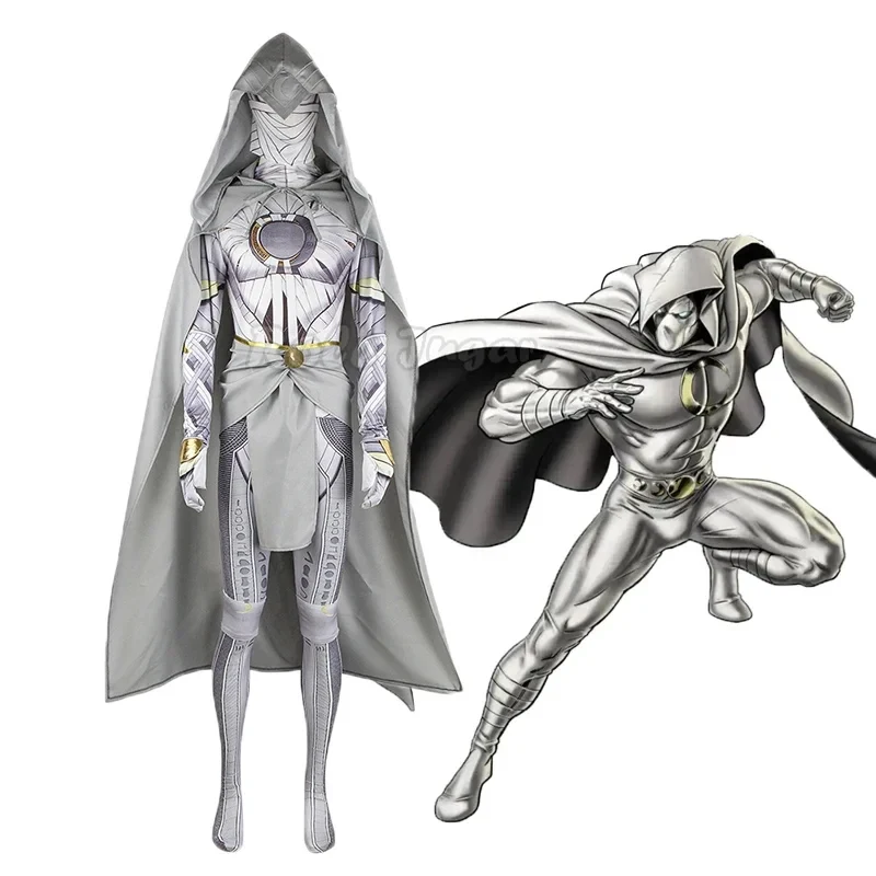 

ABC123High Quality Halloween Moon Soldier Knight Cosplay Costume Fancy Marc Armor Outfit Superhero Jumpsuits s,3'f.5;j.8