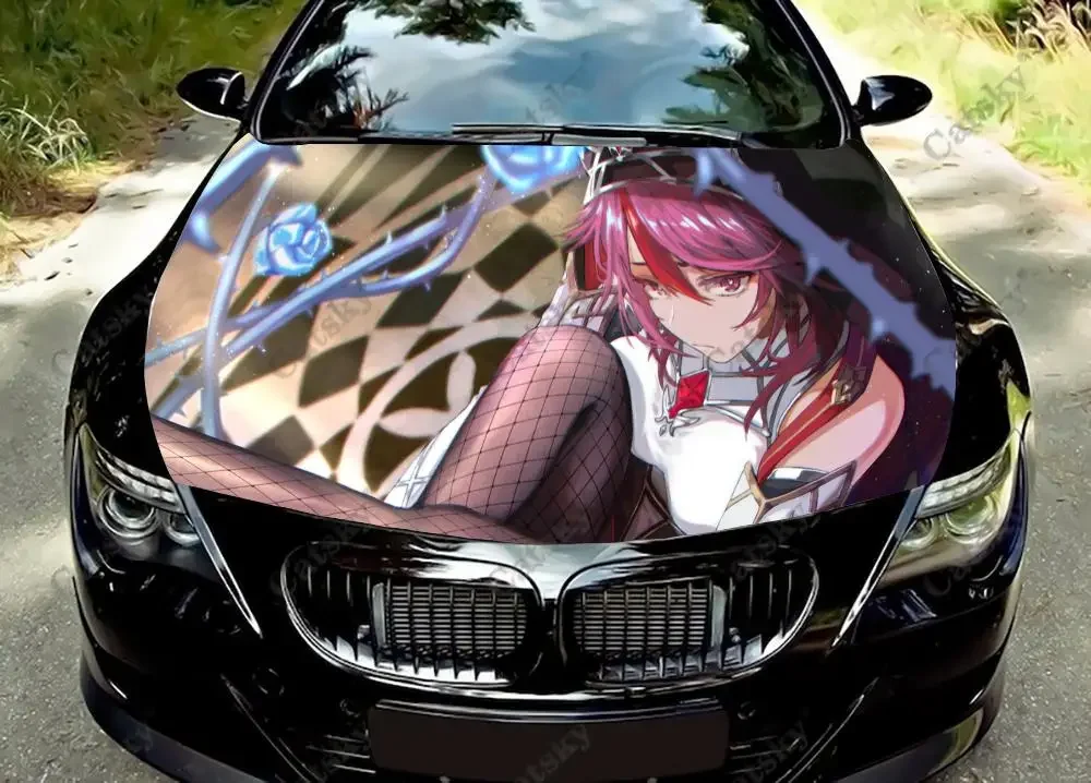 

Rosaria (Genshin Impact) Anime Car Hood Vinyl Stickers Wrap Vinyl Film Engine Cover Decals Sticker on Car Auto Accessories