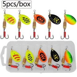5pcs/box Spinner Fishing Lure Bait 5g Metal Spoon Baits Fishing Lures Winter Artificial Hard Baits Pesca Spinnerbait