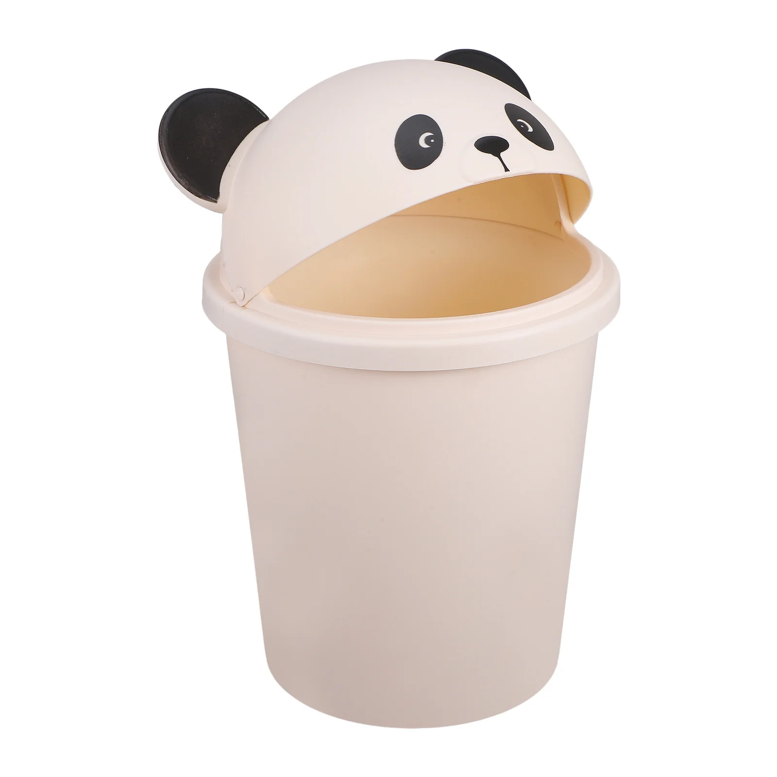 Pattumiera a forma di panda con coperchio Design simpatico cartone animato Pattumiera per interni ed esterni di grande capacità con coperchio per esterni